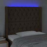  LED uzglavlje tamnosmeđe 93x16x118/128 cm od tkanine | shoptok.hr