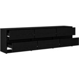 TV ormar S LED lampica s ladicama s pohranom Crna 182 x 34 x 50 cm Konstruirano drvo | shoptok.hr