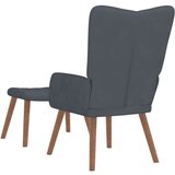  Stol za sproščanje s stolčkom temno siv žamet, (20957184) | Shoptok.si