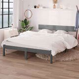  Za krevet od masivne borovine sivi 150 x 200 cm UK King | shoptok.hr