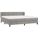  Box spring postelja z vzmetnico svetlo siva 200x200 cm žamet, (20788933) | Shoptok.si