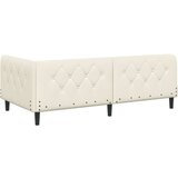 vidaXL Kutni okvir kreveta s uzglavljem Krema 90 x 190 cm Baršun | shoptok.hr