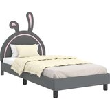  Otroški posteljni okvir z vznožjem Svetlo siva 80 x 200 cm PU, (5000104616) | Shoptok.si