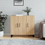 vidaXL Komoda sonoma hrast 90x34x80 cm konstruiran les Cene