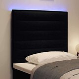  LED glava kreveta S LED lampica Crna 90 cm Poliester - Crna 90 cm Visoki uzglavlje | shoptok.hr