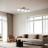 Opviq yeni can 4 Lü mat krom beyaz Camlı avize matte chromewhite chandelier | ePonuda.com