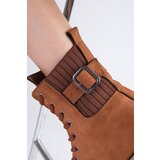 Mio Gusto Lyssa Womens Tan Lace-up Oxford Boots | Shoptok.si