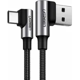 Kutni kabel USB na USB-C US176 3A 0,5m (crni)