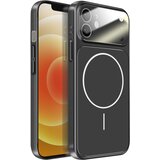 AVIZAR Ovitek za iPhone 12 MagSafe mat steklo AG Glass, Črna, (5000275215) | Shoptok.si