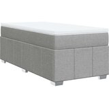vidaXL Box spring postelja z vzmetnico svetlo siva 90x200 cm blago | Shoptok.si