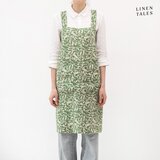Linen Tales Lanen predpasnik Evergreen Damask – u