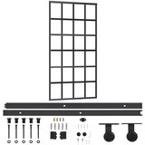 vidaXL Drsna vrata z opremo ESG steklo in aluminij 102x205 cm, (20767275) | Shoptok.si