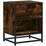 Maison Chic Nočna omarica - Nočna miza dimljeni hrast 40x31x50 cm inženirski les, (21689525) | Shoptok.si