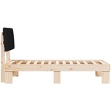  Krevetni okvir s tapiciranim uzglavljem Crna 90 x 190 cm | shoptok.hr