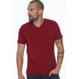 Dewberry T8568 V-NECK MEN'S T-SHIRT-BURGUNDY | Shoptok.si