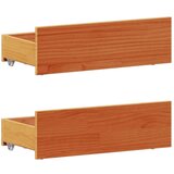 vidaXL Knjižna postelja brez vzmetnice vošč. rjava 90x190 cm borovina | Shoptok.si