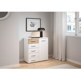 Modern Living Komoda Foster, Barva Hrasta, Bela | Shoptok.si