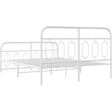 Metalni okvir kreveta uzglavlje i podnožje bijeli 140x200 cm | shoptok.hr