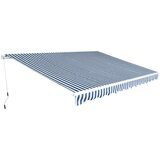 vidaXL Ročno zložljiva tenda 450 cm modra/bela Cene