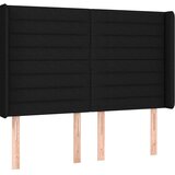  Uzglavlje s ušima crno 147x16x118/128 cm od tkanine | shoptok.hr