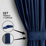 Restilo Temno modra žametna zavesa za delno zatemnitev 140x270 cm Eyelets – | Shoptok.si