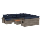  Vrtni set s jastucima, 13 dijelova, sivi poliratan | shoptok.hr