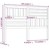  Uzglavlje za krevet sivo 156 x 4 x 100 cm od masivne borovine | shoptok.hr