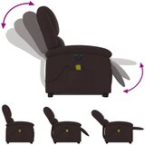  Električni masažni naslonjač na podizanje od tkanine tamnosmeđi | shoptok.hr