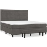 vidaXL Krevet s oprugama i madracem tamnosivi 180x200 cm baršunasti | shoptok.hr