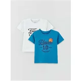 LC Waikiki Lcw Baby Crew Neck Short Sleeve Printed Baby Boy T-Shirt 2-Pack