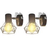 vidaXL 2 x Črna Žična Stenska Svetilka v Industrijskem Stilu z LED Žarnico Cene