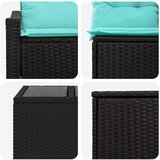  Set sofe 6 kom. Crna i Plava Poli Rattan i čelik | shoptok.hr