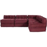  Modularni poufovi 4 kom bordo tkanina | shoptok.hr