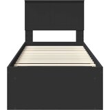  Konstrukcija postelje Črna 75 x 190 cm Masivno borovo les, (5000103682) | Shoptok.si