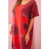 Kesi Włoski Women's cotton dress with oriental pattern red | Shoptok.si