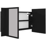 vidaXL LED kupaonski ormarić s ogledalom crni 80 x 12 x 45 cm | shoptok.hr