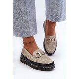 Kesi Shiny leather women's platform loafers with S.Barski Gold embellishment | shoptok.hr