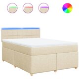 Krevet s oprugama i madracem krem 140x200 cm od tkanine | shoptok.hr