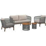Bessagi Garden Lounge Garnitura Malene, Krem, Siva, 4-Delno | Shoptok.si