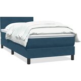 Box spring krevet s madracem tamnoplavi 80x220 cm baršunasti | shoptok.hr