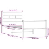 vidaXL Posteljni okvir brez vzmetnice hrast 75x190 cm inženirski les | Shoptok.si