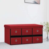  Sklopiva klupa za pohranu boja vina 76x38x38 cm umjetno platno Cijene
