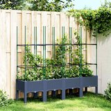  Vrtna sadilica s rešetkom plava siva 160 x 40 x 142,5 cm PP | shoptok.hr