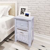  Noćni ormarić od drva bijeli | shoptok.hr
