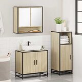  3-dijelni set kupaonskog namještaja boja hrasta sonome drveni | shoptok.hr