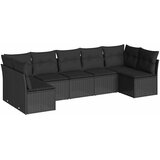  7-dijelni set vrtnih sofa od poliratana s jastucima crni | shoptok.hr