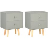 Furnova Nočne omarice 2 kosa sive 40x30x50 cm trdna borovina, (21926955) | Shoptok.si