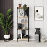 Marckeric Črn/v naravni barvi regal v hrastovem dekorju 58x175 cm Alabama – | Shoptok.si
