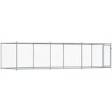 vidaXL Pasji boks z vrati siv 6x2x1,5 m pocinkano jeklo | Shoptok.si