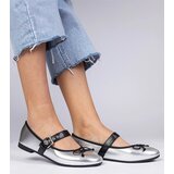 Gemre Silver women's ballet flats with a bow Mansy | Shoptok.si